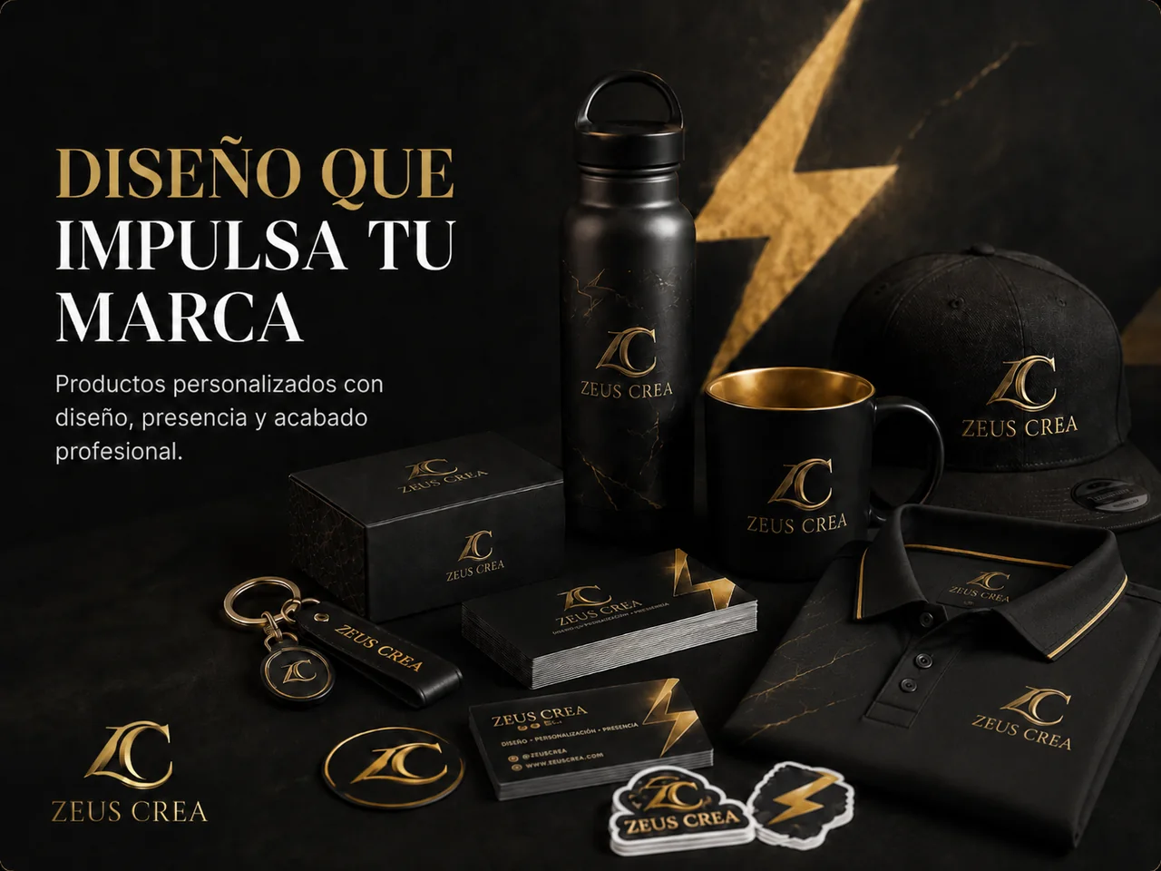 Productos personalizados Zeus Crea — diseño que impulsa tu marca